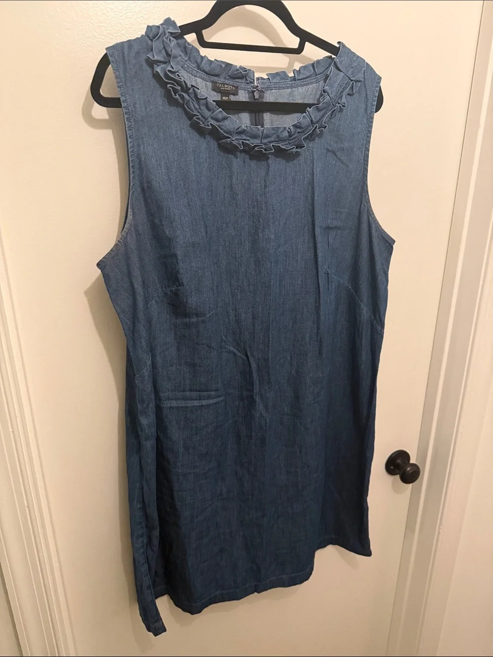 Talbots Ruffle Chambray Dress - Picture 1 of 3